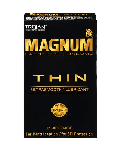 Female Sex Toys Paradise Marketing Trojan Magnum Thin Condom Pack of 12