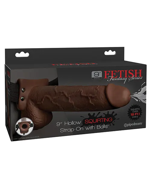 Female Sex Toys Pipedream Products Fetish Fantasy Series 9 Hollow Squirting Strap On Brown