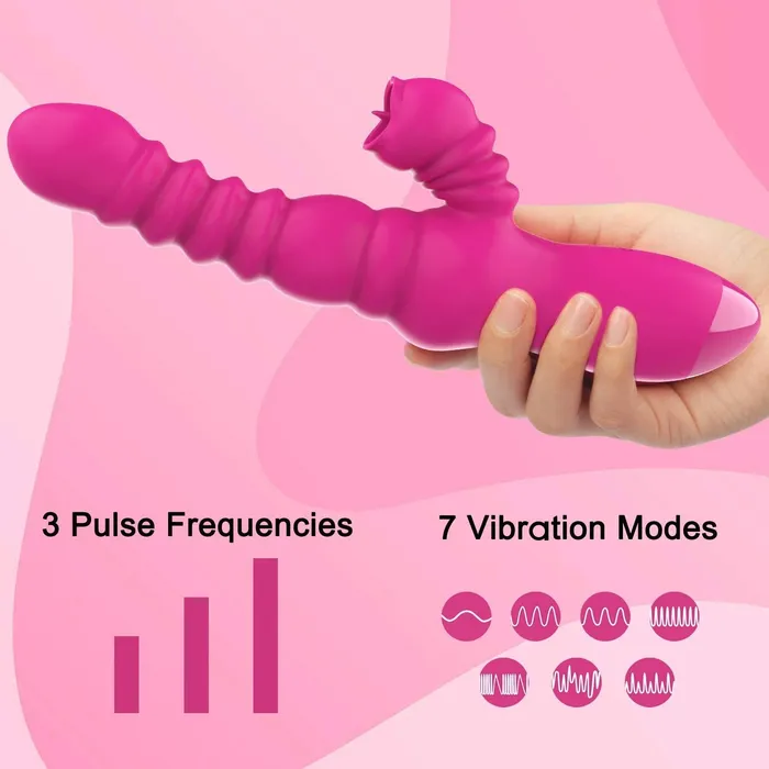 Female Sex Toys Powerful Thrusting G Spot Clitoral Licking Vibrator 7 Vibrations 3 Pulsations Sorlove