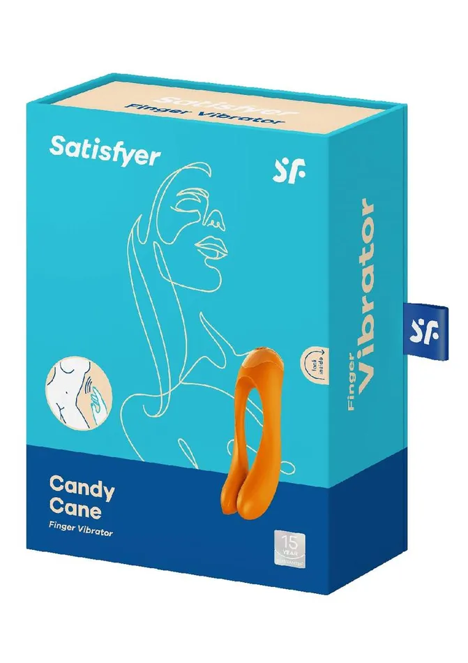 Female Sex Toys Satisfyer Candy Cane Silicone Rechargeable Mini Vibrator Orange Satisfyer