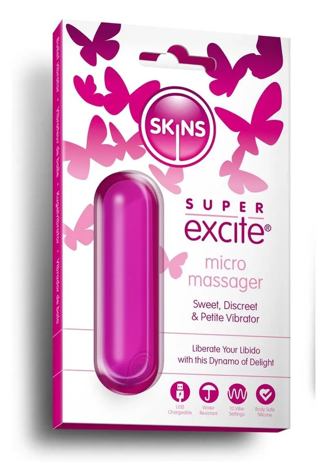 Female Sex Toys Skins Skins Super Excite Silicone Rechargeable Bullet