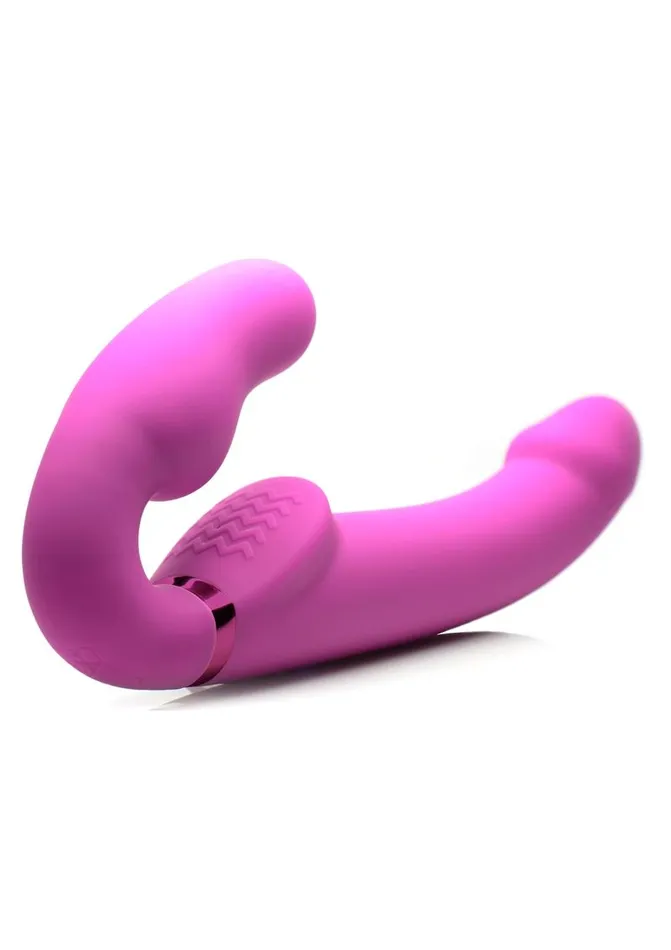 Female Sex Toys STRAP U Strap U Evoke Ergo Fit Inflatable and Vibrating Silicone Strapless StrapOn with Remote Control