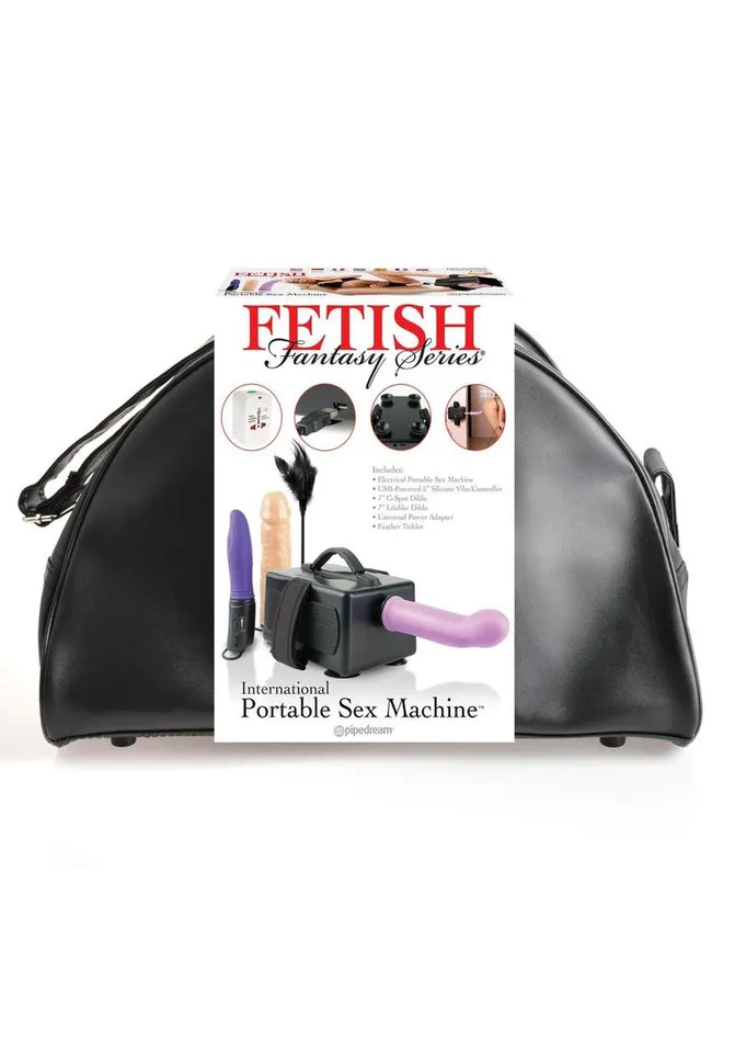 Fetish Fantasy Series International Portable Vibrating USB Powered PlugIn Sex Machine Kit with 2 Dildos Fetish Fantasy Series Female Sex Toys