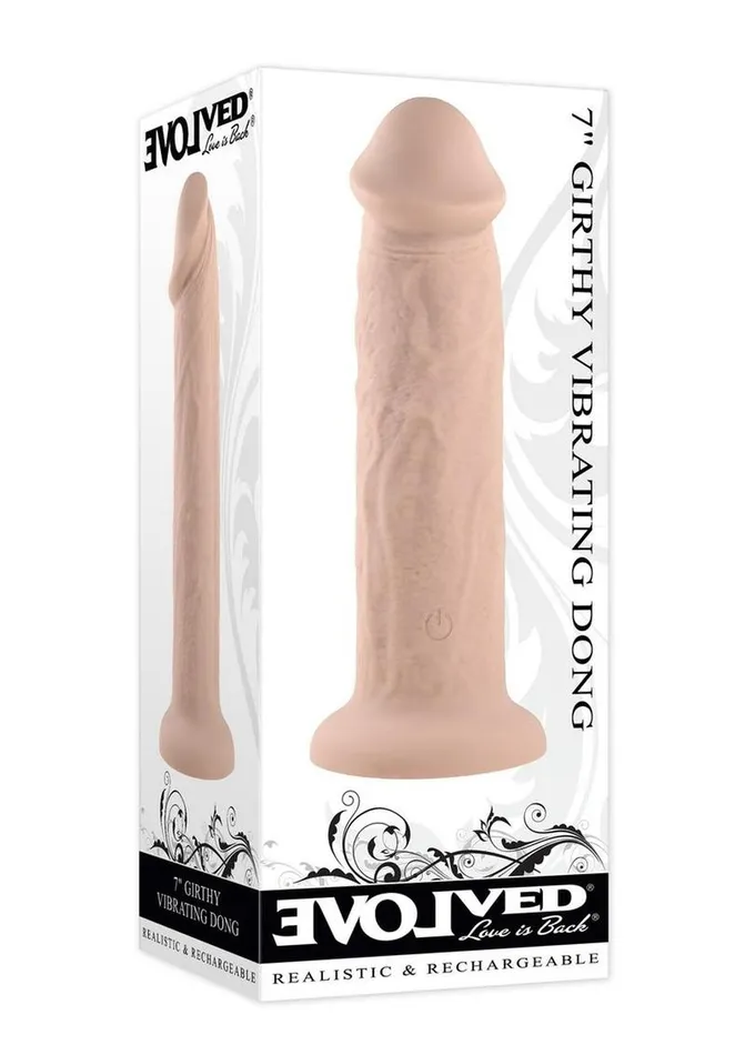 Girthy Vibrating Rechargeable Silicone Dildo Evolved Female Sex Toys