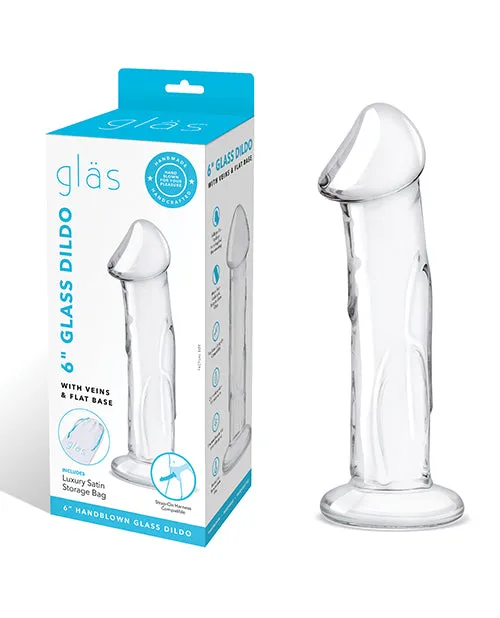 Glas 6 Dildo with Veins Flat Base Electric Eel INC Dildos