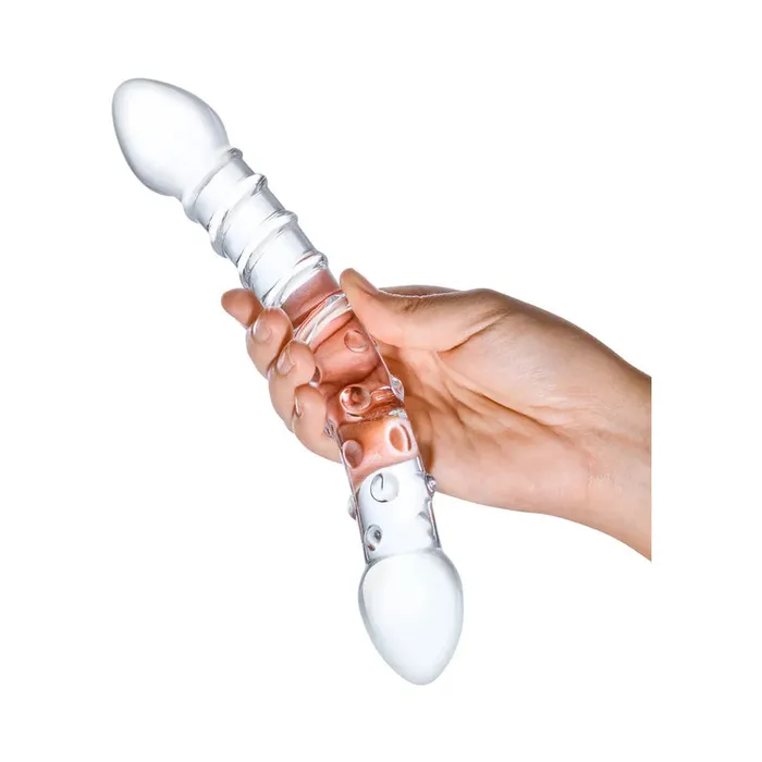 Glas Double Trouble 10 inch Glass Dildo Clear Electric Eel INC Dildos