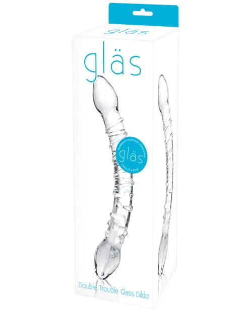 Glas Double Trouble 10 inch Glass Dildo Clear Electric Eel INC Dildos