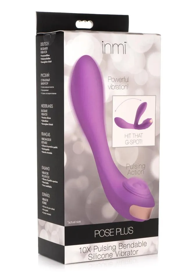 Inmi Pose Plus Rechargeable Silicone 10x Pulsing Bendable Vibrator Inmi Female Sex Toys