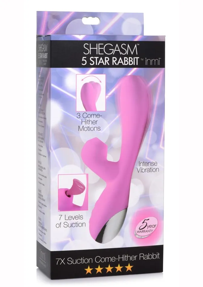 Inmi Shegasm 5 Star Rabbit Suction Come Hither Rechargeable Silicone Vibrator SHEGASM Female Sex Toys