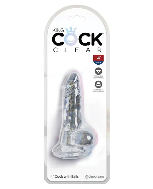 King Cock Clear 4 Cock with Balls Pipedream Products Dildos