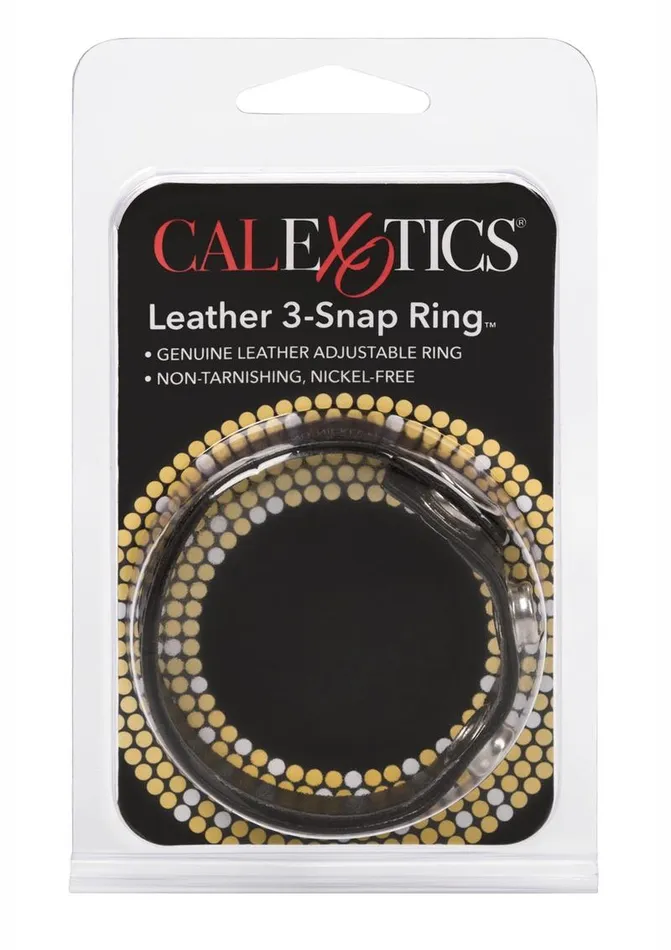 Leather 3 Snap Ring Cock Rings Male Sex Toys