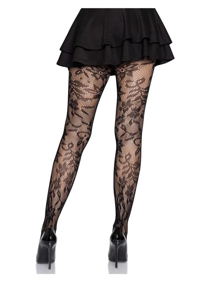 Leg Avenue Seamless Chantilly Floral Lace Tights Leg Avenue Couples