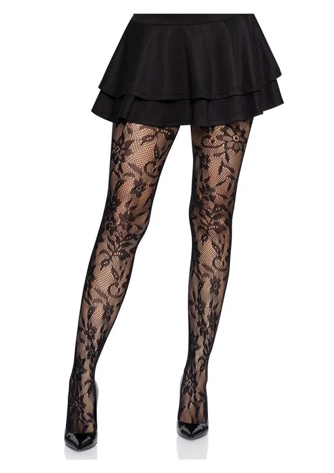 Leg Avenue Seamless Chantilly Floral Lace Tights Leg Avenue Couples