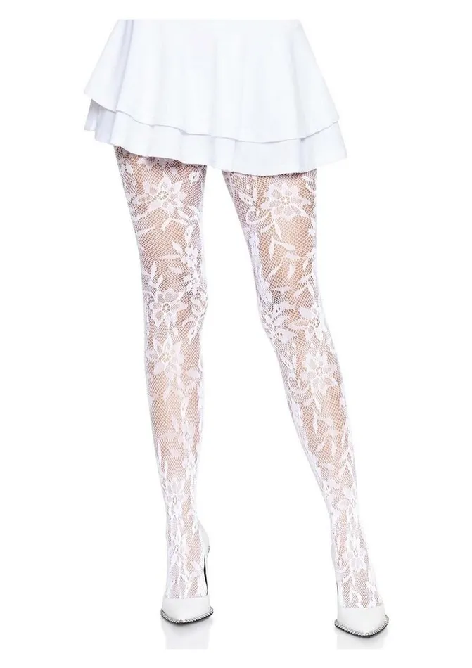 Leg Avenue Seamless Chantilly Floral Lace Tights Leg Avenue Couples