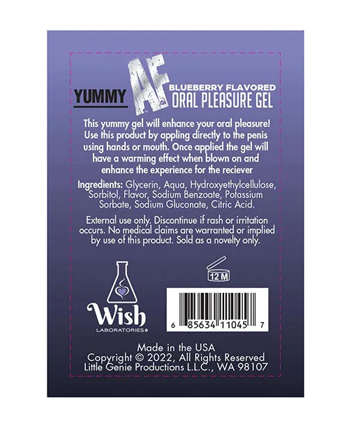 Little Genie Productions LLC Enhancers Yummy AF Oral Pleasure Gel 22 oz Blueberry