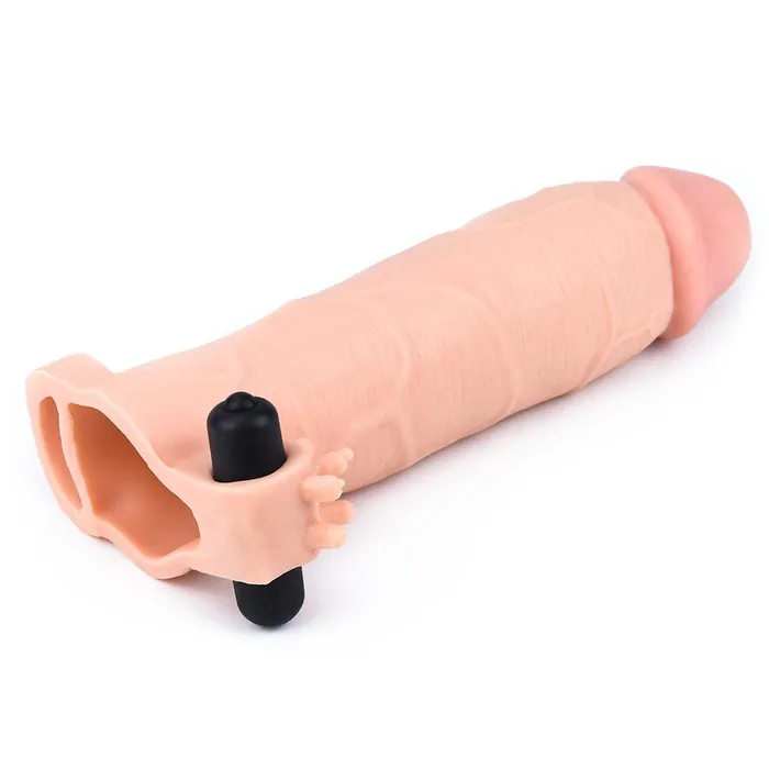 LOVETOY 79 Inch Thicker Longer Vibrating Realistic Penis Extension Sleeve ADLTOYFUN Male Sex Toys