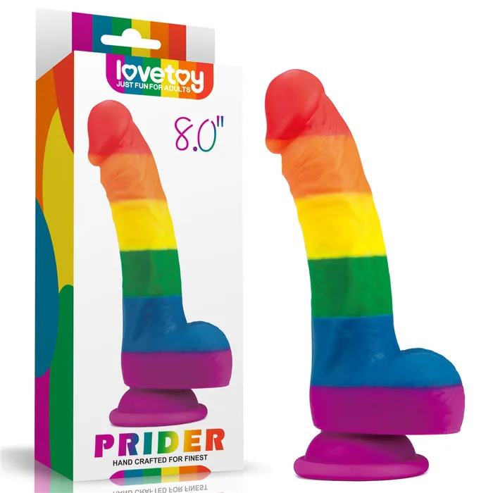 Lovetoy Female Sex Toys Lovetoy Prider 8 Platinum Cured Silicone Dildo With Balls