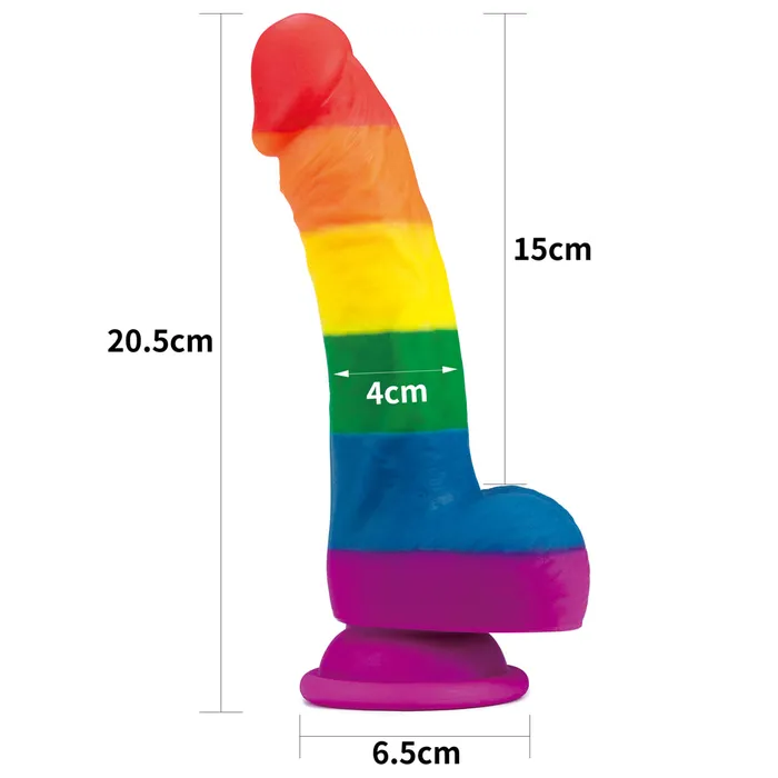 Lovetoy Female Sex Toys Lovetoy Prider 8 Platinum Cured Silicone Dildo With Balls