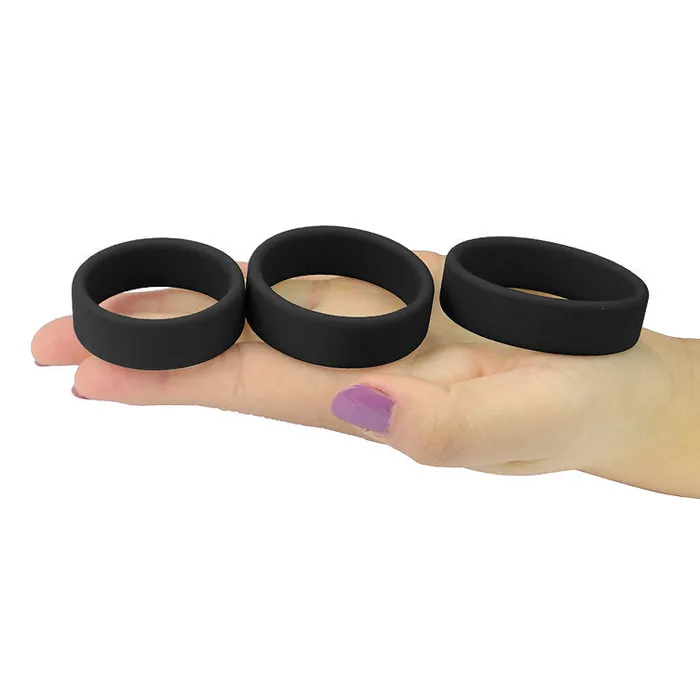 Lovetoy Lovetoy Power Plus Soft Silicone Pro Cock Ring Black Male Sex Toys