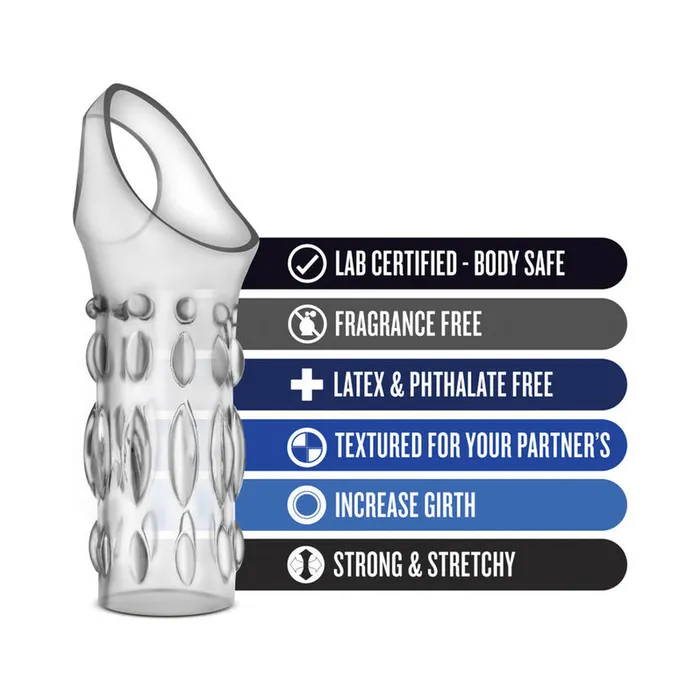 Male Sex Toys Blush Performance Studded Sleeve Ring Clear Blush Novelties
