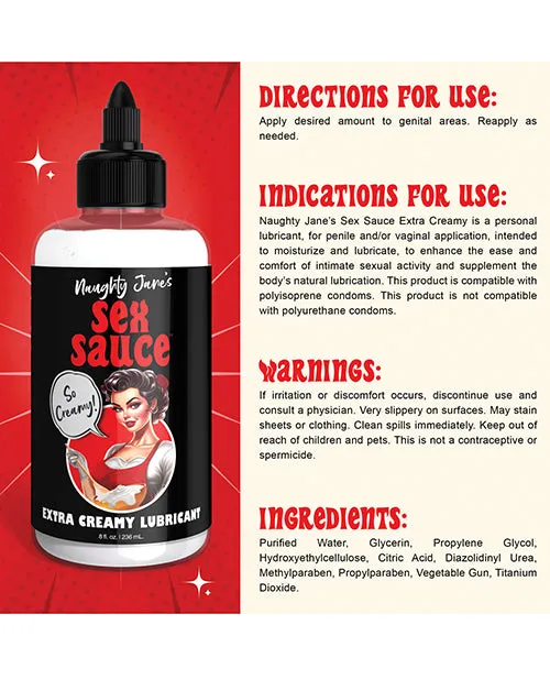 Male Sex Toys Naughty Janes Sex Sauce Extra Creamy Lubricant 8 oz Xr LLC