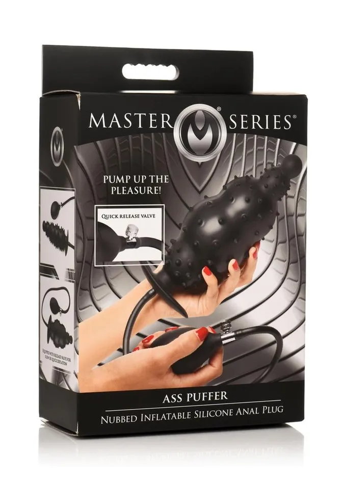 Master Series Ass Puffer Nubbed Inflatable Silicone Anal Plug Master Series Male Sex Toys