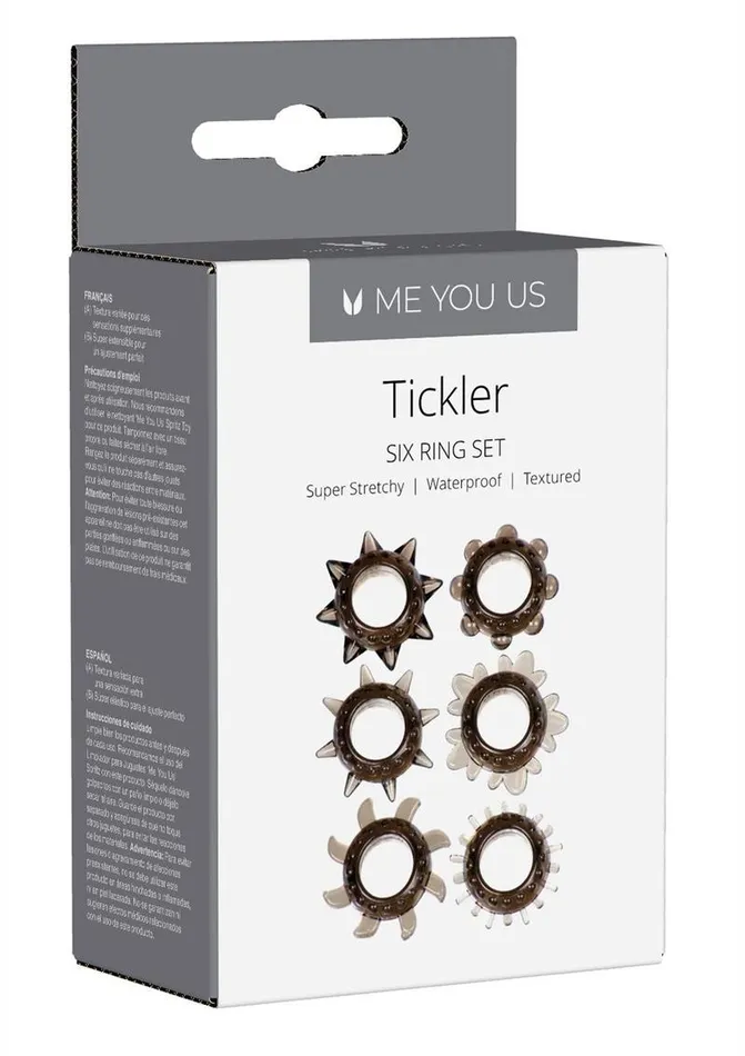 Me You Us Male Sex Toys ME YOU US Tickler Ring Set Assorted Textured Cock Rings