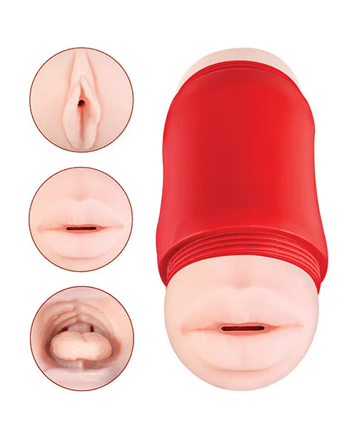 Nasstoys Male Sex Toys Delite Two Ways Mouth Vagina Masturbator White