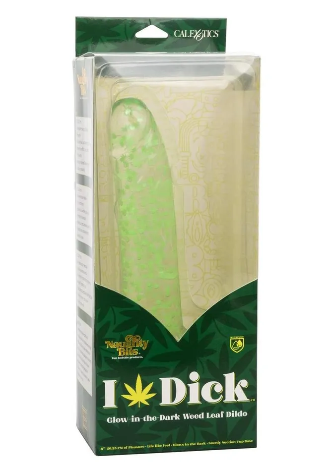 Naughty Bits I Leaf Dick Glow In The Dark Weed Leaf Filled Dildo Naughty Bits Dildos