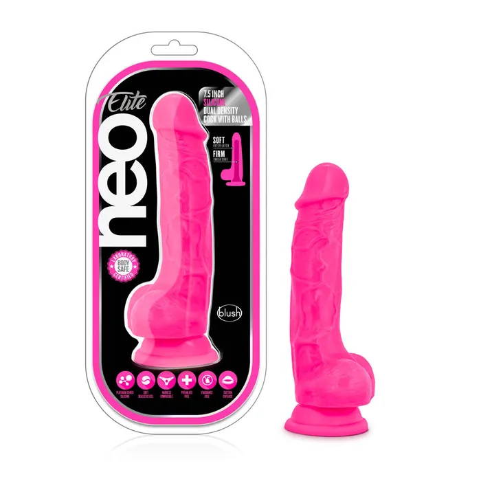 Neo Elite Silicone DualDensity Cock w Balls Neo Dildos