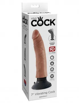 Nice and nasty Bz Dildos King Cock 7 Inch Vibrating Cock Tan