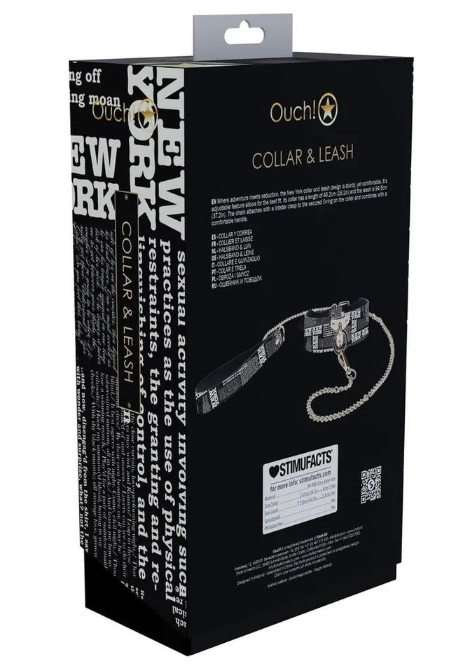 Ouch Female Sex Toys Ouch Ny Collection Collar with Leash