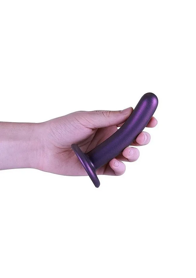 Ouch Smooth GSpot Silicone Dildo 5in Metallic Ouch Female Sex Toys