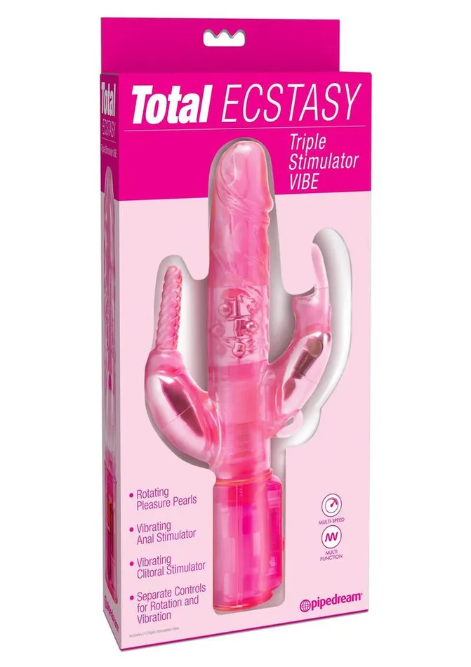 Pipedream Female Sex Toys Total Ecstasy Triple Stimulator Rabbit Vibrator