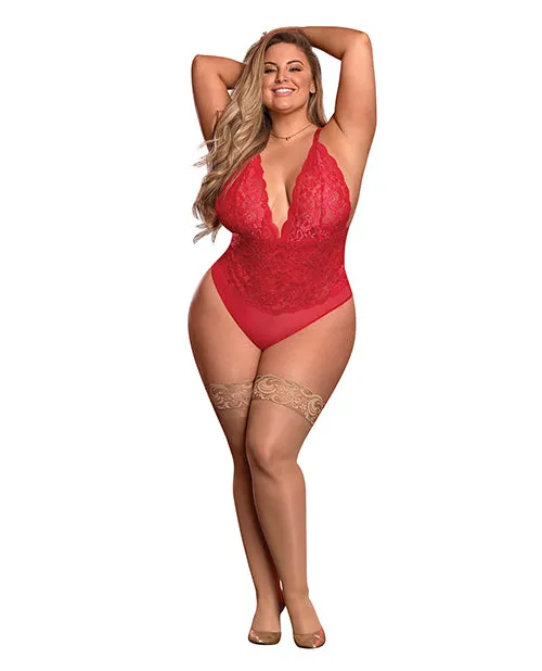 Plus Size Risque Business Red Teddy Comme Ci Comme Ca Plus Size
