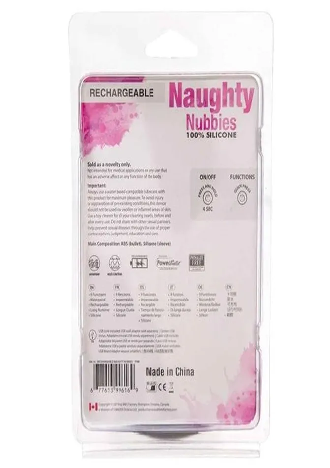 Powerbullet Female Sex Toys Powerbullet Naughty Nubbies Silicone Rechargeable Finger Massager