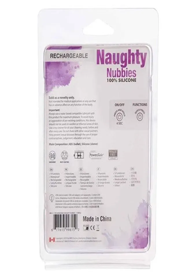 Powerbullet Female Sex Toys Powerbullet Naughty Nubbies Silicone Rechargeable Finger Massager