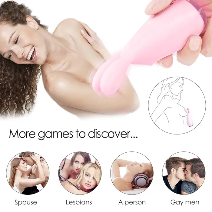 Rabbit Shape Silicone Vibrator Nipple G Spot Stimulator with 9 Patterns Sorlove Female Sex Toys