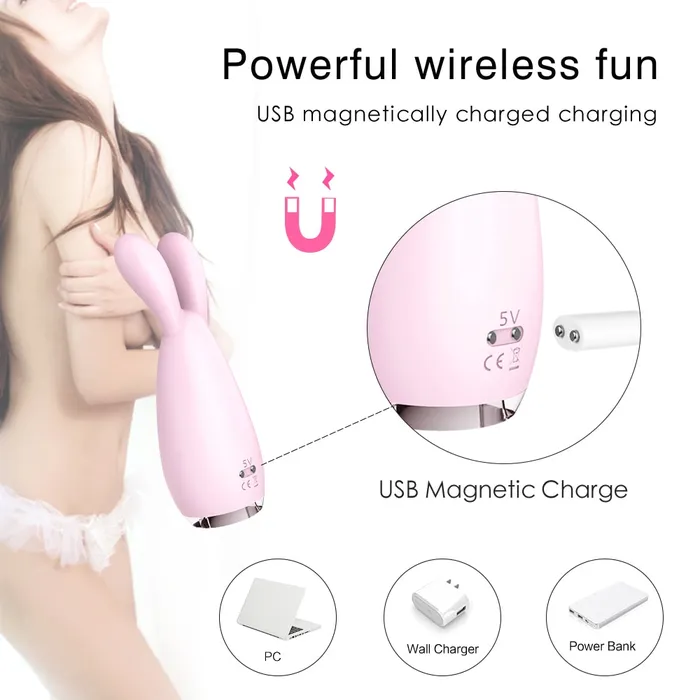 Rabbit Shape Silicone Vibrator Nipple G Spot Stimulator with 9 Patterns Sorlove Female Sex Toys