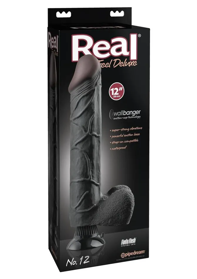 Real Feel Deluxe No 12 Wallbanger Vibrating Dildo with Balls Waterproof Real Feel Deluxe Female Sex Toys