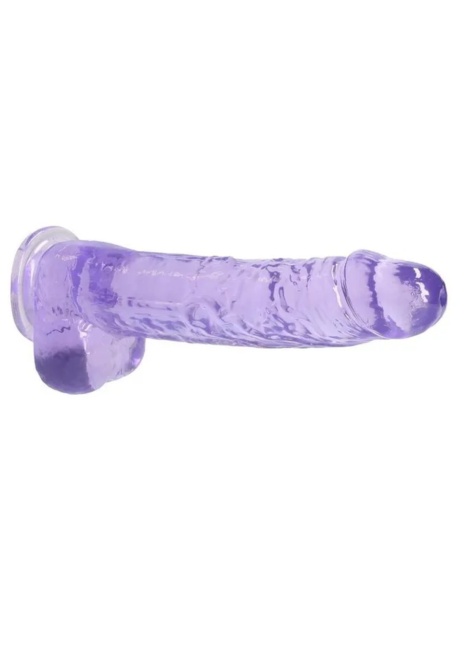 Real Rock Female Sex Toys Realrock Crystal Clear Dildo with Balls