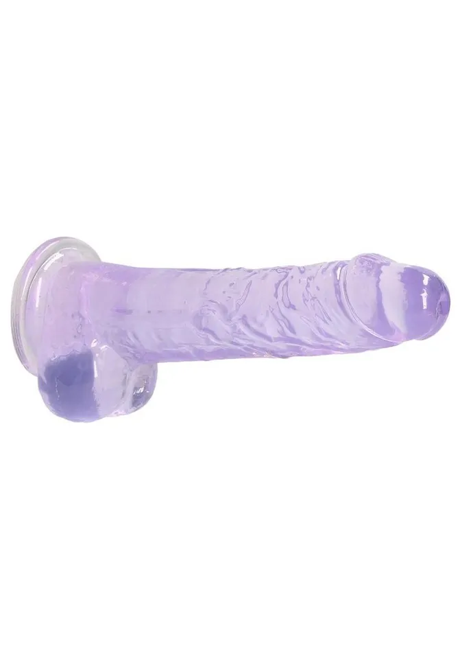 Real Rock Female Sex Toys Realrock Crystal Clear Dildo with Balls