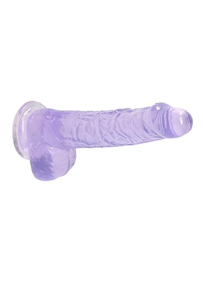 Real Rock Female Sex Toys Realrock Crystal Clear Dildo with Balls