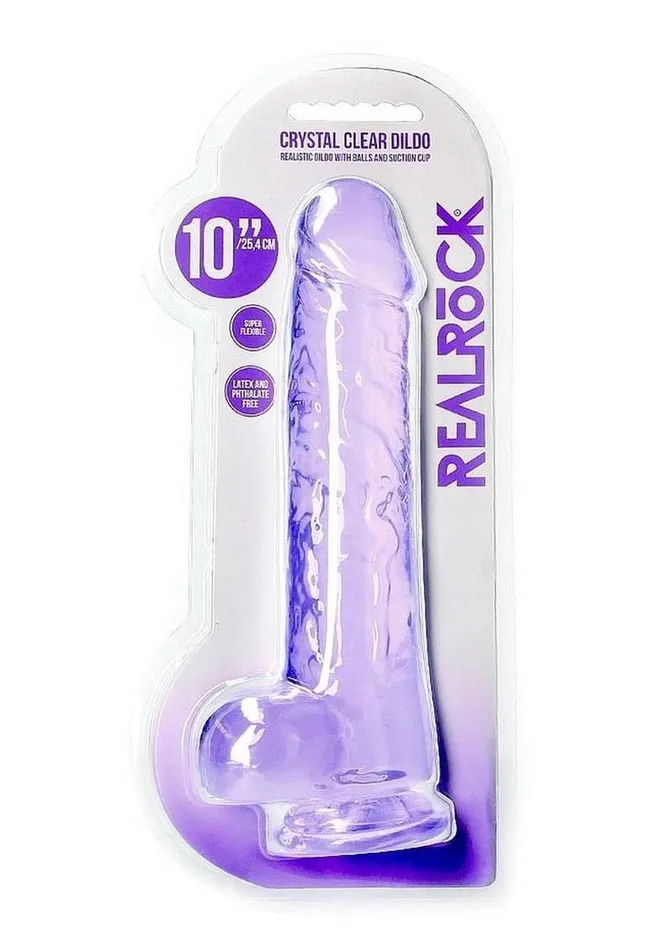 Real Rock Realrock Crystal Clear Realistic Dildo with Balls Female Sex Toys