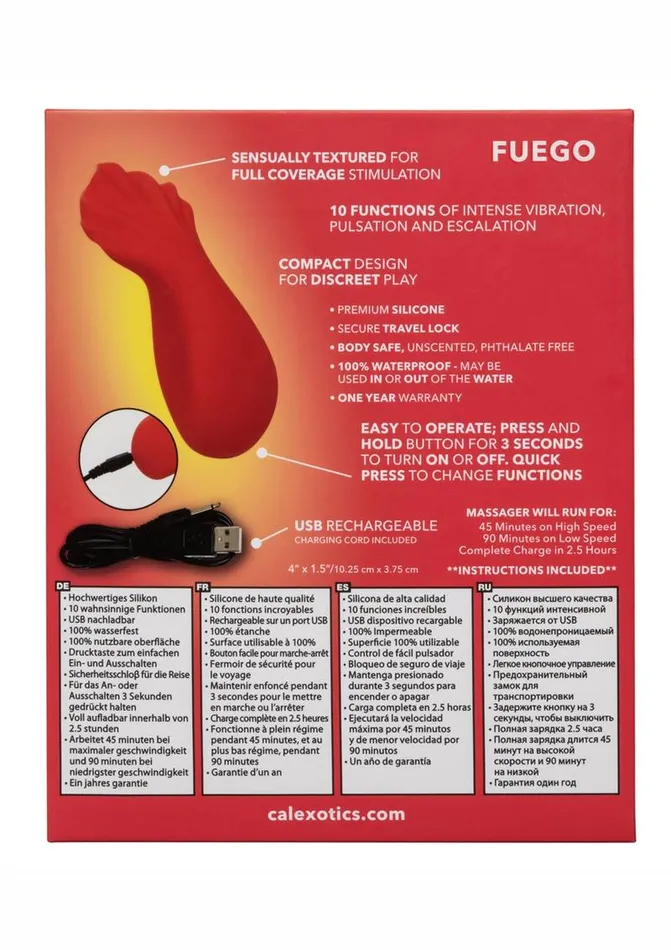 Red Hot Female Sex Toys Red Hot Fuego Rechargeable Silicone Massager