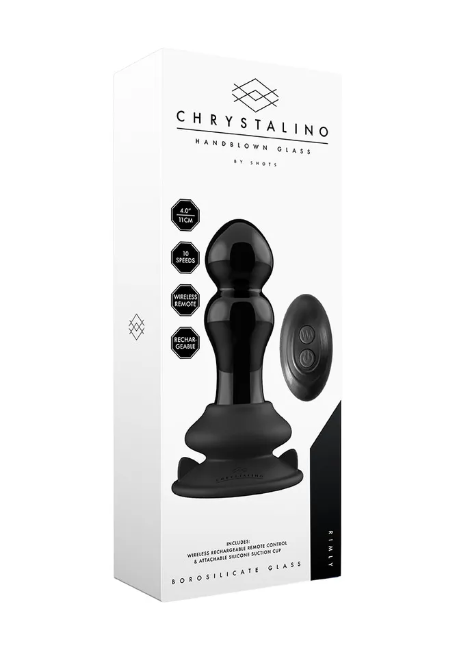 Rimly Glass Vibrator With Suction Cup And Remote Rechargeable 10 Speed Shots America Female Sex Toys