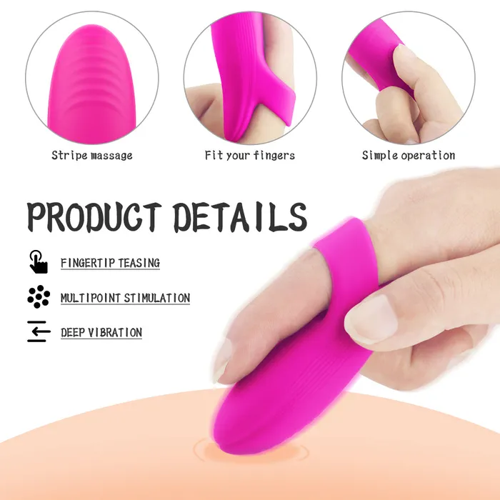 SHANDE DORY Rechargeable Finger Vibrator Clitoral Stimulator Pink SHANDE Female Sex Toys