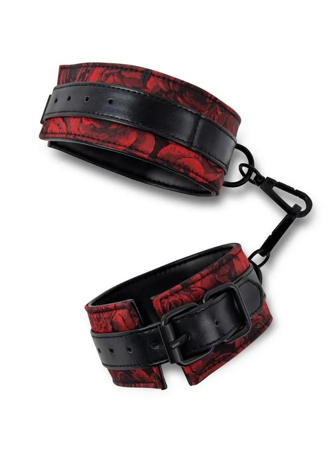 Secret Kisses Secret Kisses Rosegasm Buckle Cuffs with Satin Blindfold Couples