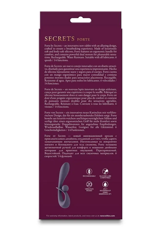 Secrets Secrets Forte Rechargeable Silicone Rabbit Vibrator Female Sex Toys