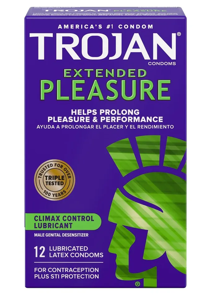 Sexual Health Wellbeing Trojan Trojan Condom Pleasures Extended Climax Control Lubricant